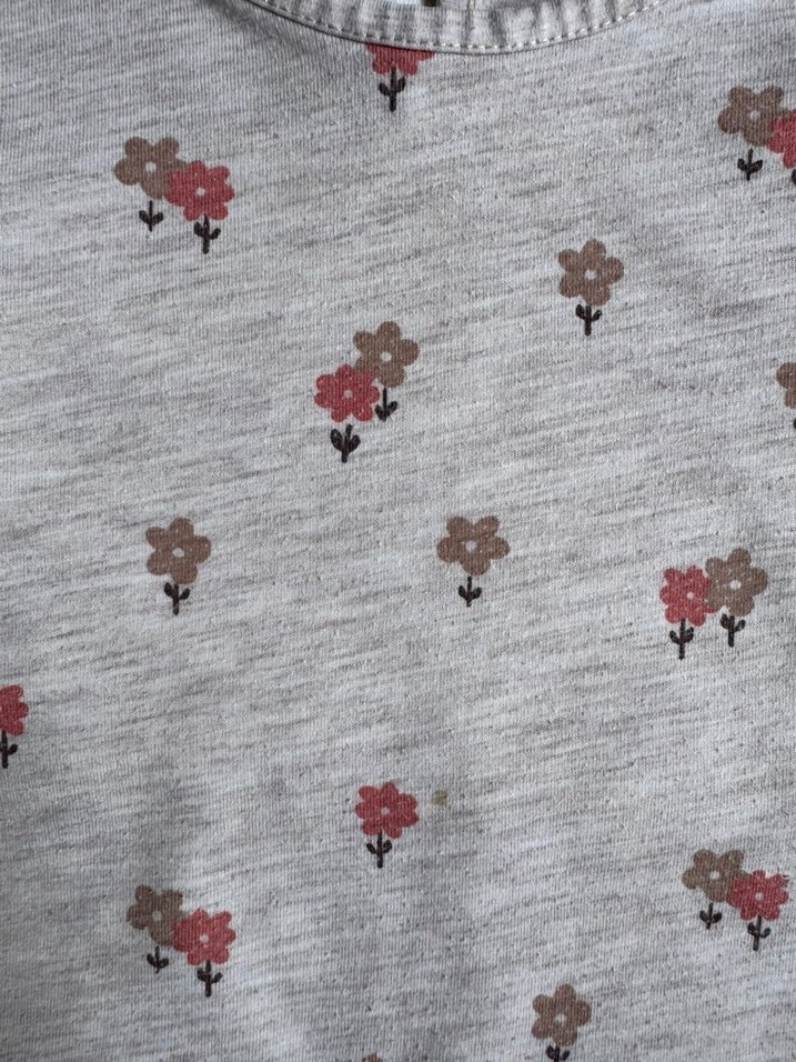 Kız Çocuk Gri Uzun Kollu Fırfırlı Tişört - Görsel 4