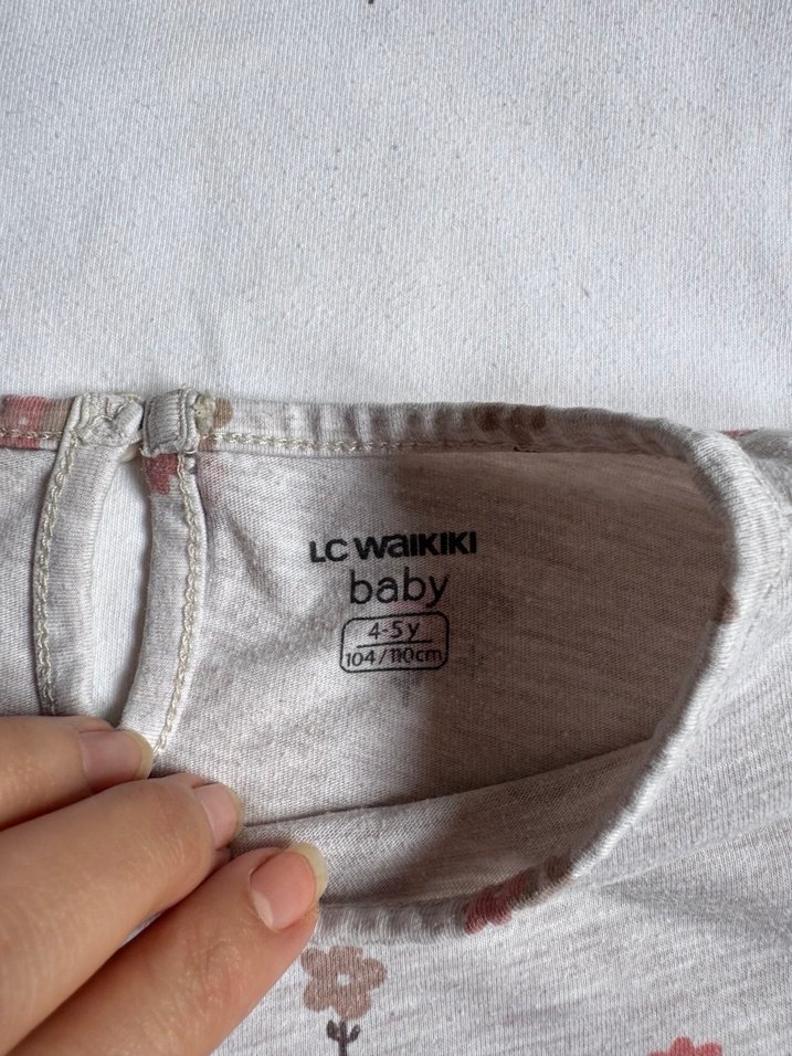 Kız Çocuk Gri Uzun Kollu Fırfırlı Tişört - Görsel 3