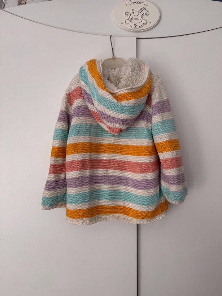 Renkli Bohem Uzun Kollu Triko Hırka - Görsel 4