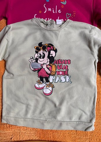 Renkli Baskılı Kız Çocuk Sweatshirt - Görsel 3