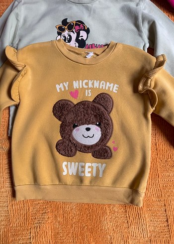 Renkli Baskılı Kız Çocuk Sweatshirt - Görsel 7