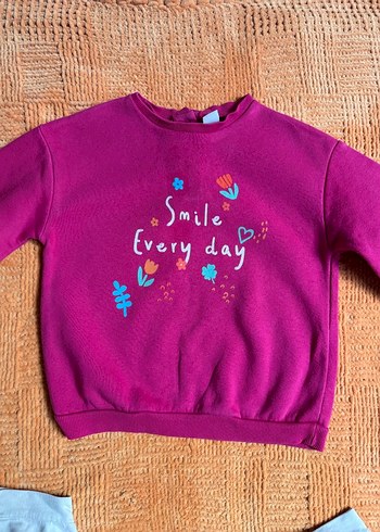 Renkli Baskılı Kız Çocuk Sweatshirt - Görsel 5