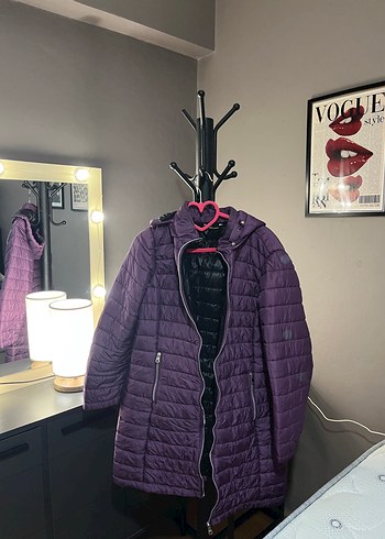 Mor Kapitone Midi Kışlık Mont