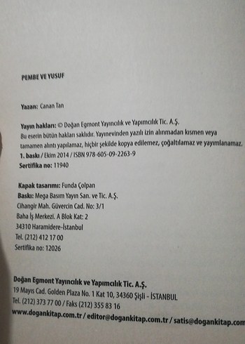 Canan Tan - Pembe ve Yusuf Romanı - Görsel 3