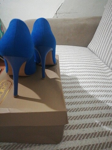 35 Beden mavi Renk Top model stiletto ayakkabı