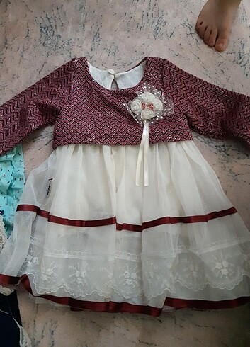 6-9 Ay Beden turkuaz Renk Kız çocuk elbise 