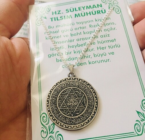 Hz Süleyman mührü kolye