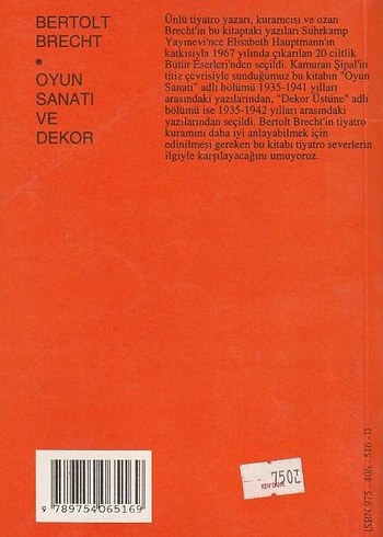 Bertolt Brecht - Oyun Sanatı ve Dekor Kitabı