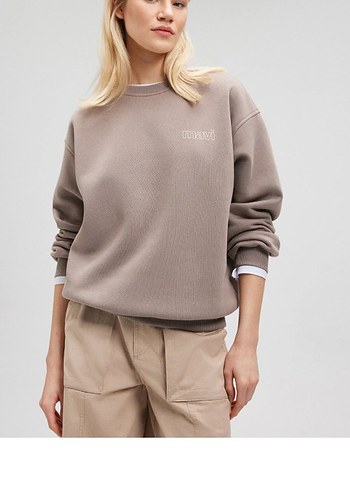 Bej Bol Kesim Kadın Sweatshirt