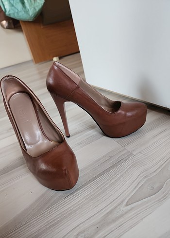 Kahverengi Platform Topuklu ayakkabı - Görsel 6