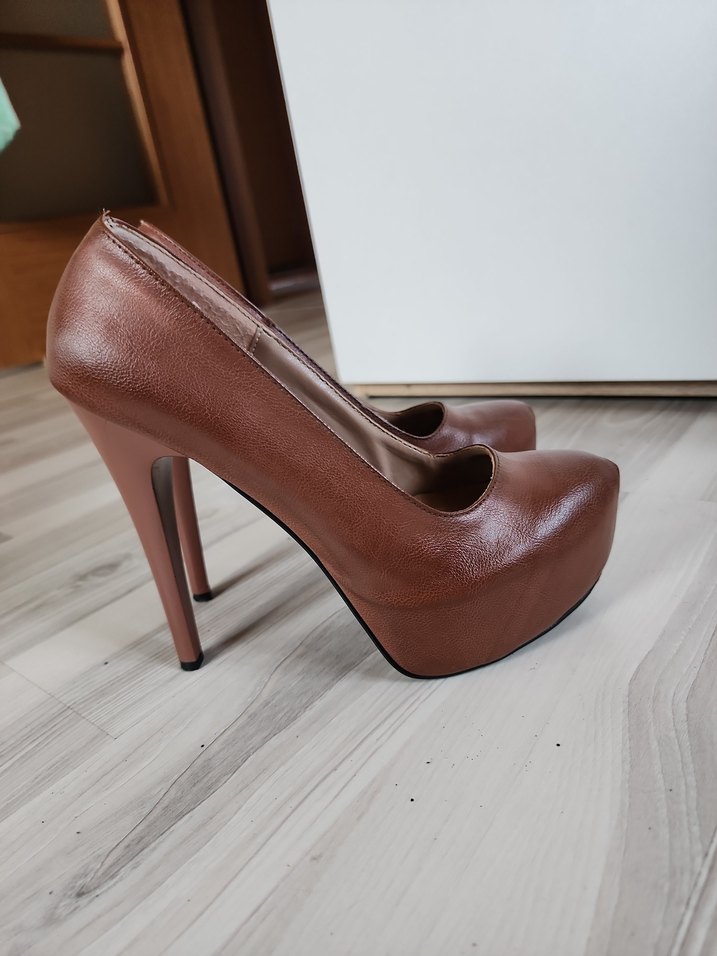 Kahverengi Platform Topuklu ayakkabı - Görsel 2
