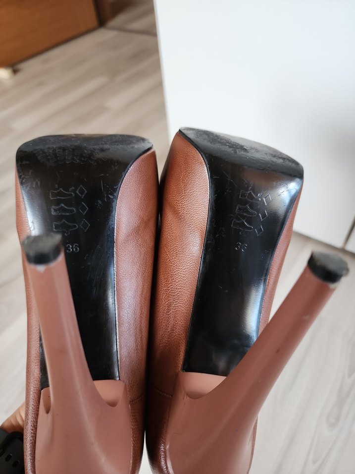 Kahverengi Platform Topuklu ayakkabı - Görsel 5