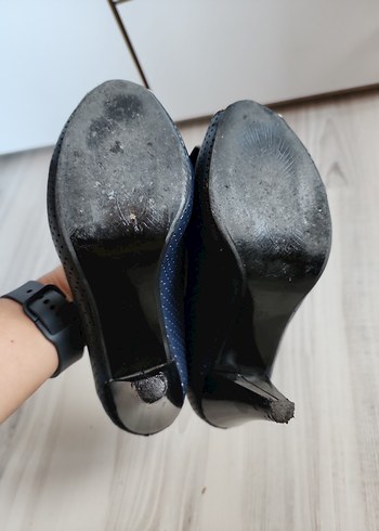 lacivert Fiyonklu Kadın Topuklu Ayakkabı - Görsel 8