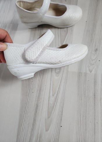 Beyaz Kız Çocuk simlii Babet Ayakkabı - Görsel 5