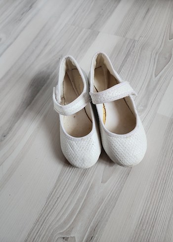 Beyaz Kız Çocuk simlii Babet Ayakkabı - Görsel 3