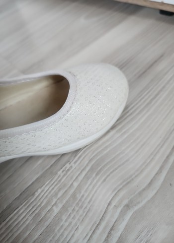 Beyaz Kız Çocuk simlii Babet Ayakkabı - Görsel 8