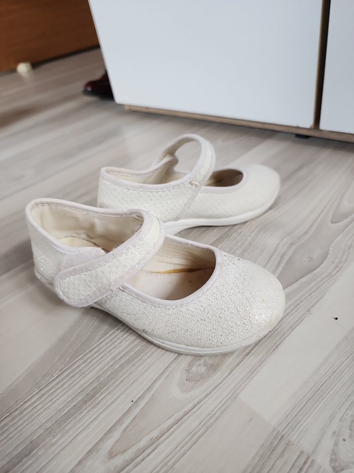 Beyaz Kız Çocuk simlii Babet Ayakkabı - Görsel 2