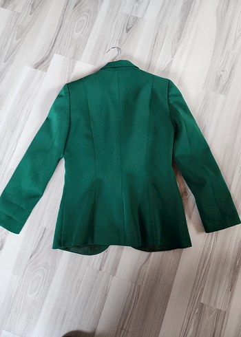 Kadın Yeşil Düğmeli Ofis Ceket - Görsel 8