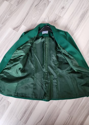 Kadın Yeşil Düğmeli Ofis Ceket - Görsel 7