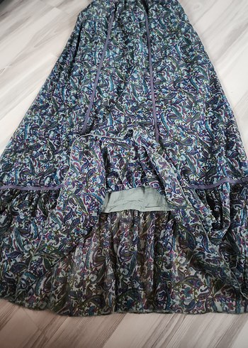 Bohem Çok Renkli Uzun straplez elbise - Görsel 5