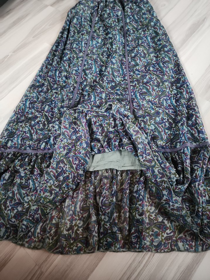 Bohem Çok Renkli Uzun straplez elbise - Görsel 5