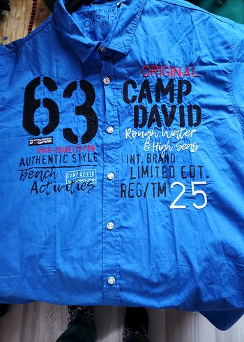 Mavi Camp David Baskılı Kısa Kollu Gömlek - Görsel 5