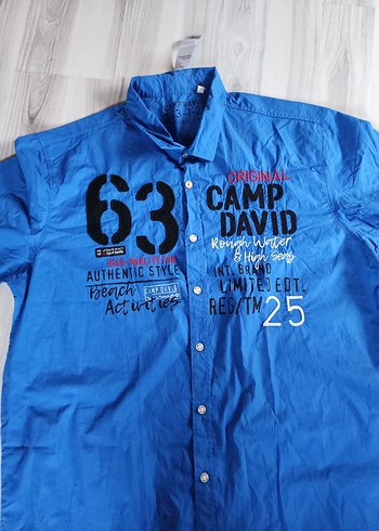 Mavi Camp David Baskılı Kısa Kollu Gömlek - Görsel 2
