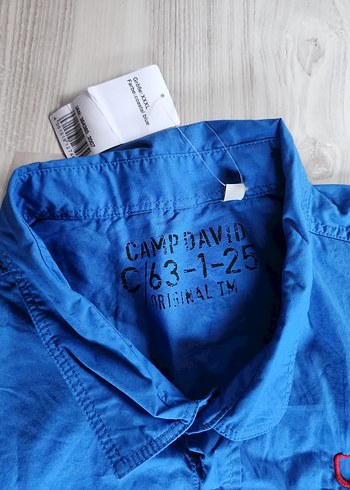 Mavi Camp David Baskılı Kısa Kollu Gömlek - Görsel 3