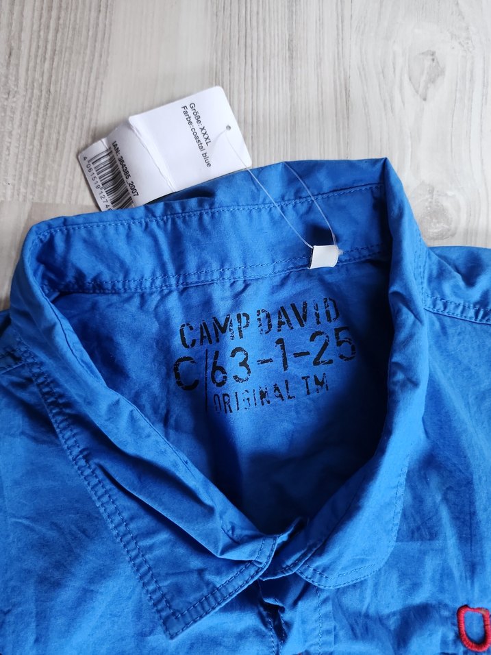 Mavi Camp David Baskılı Kısa Kollu Gömlek - Görsel 3