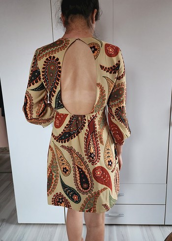 zara sırt dekolteli Kadın Elbise - Görsel 10