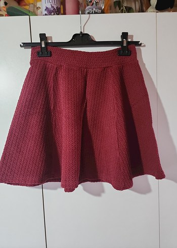 Bordo Midi Kışlık Etek - Görsel 5