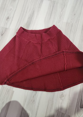 Bordo Midi Kışlık Etek - Görsel 3