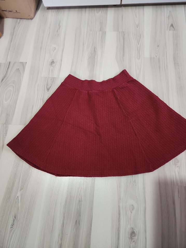 Bordo Midi Kışlık Etek - Görsel 2