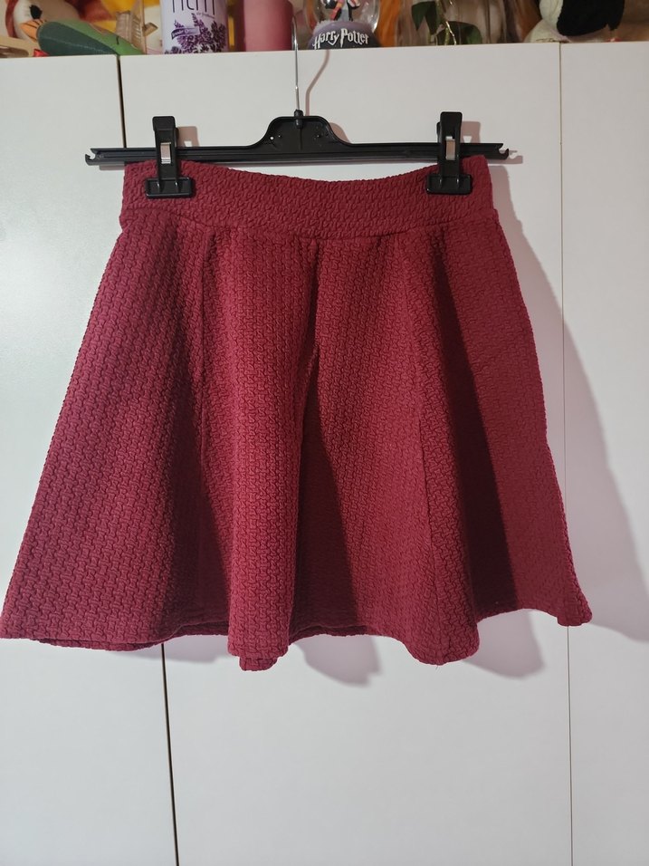 Bordo Midi Kışlık Etek - Görsel 5