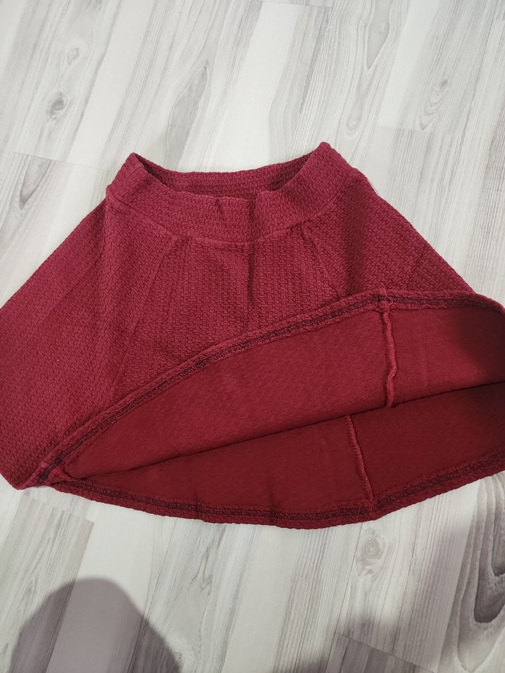 Bordo Midi Kışlık Etek - Görsel 3