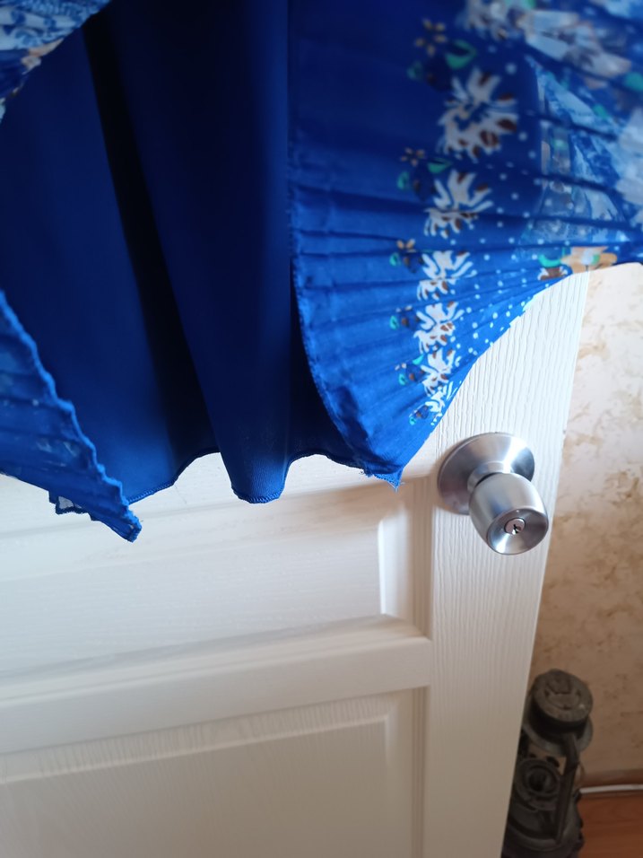 Mavi Piliseli Bohem kısa Abiye Elbise - Görsel 4