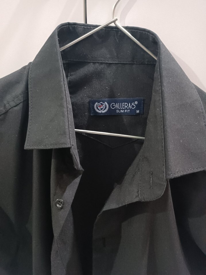 Erkek Siyah Uzun Kollu Düğmeli Gömlek - Görsel 2