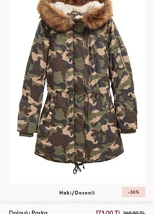 Kamufulaj dolgulu parka 