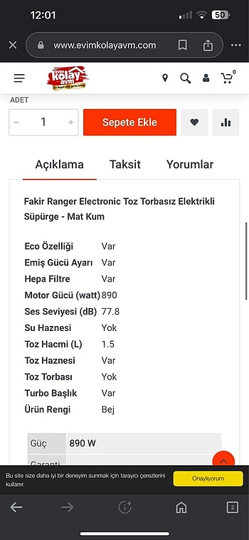  Beden Fakir Ranger Electronic Toz Torbasız Elektrikli Süpürge - Mat Ku