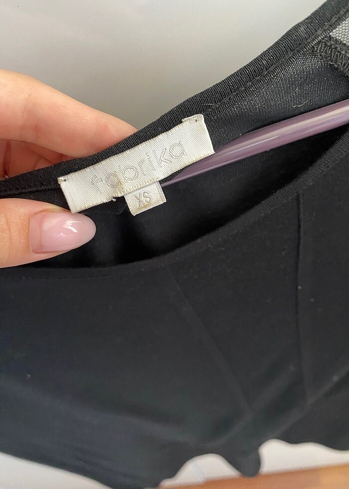 Satenli siyah üst - Görsel 2