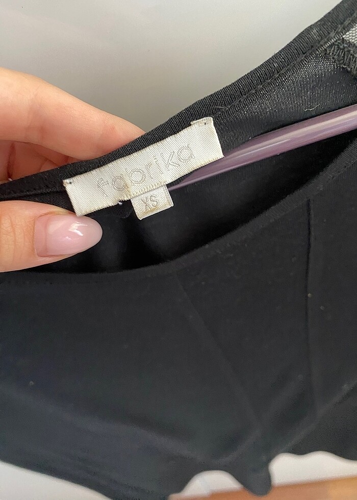 Satenli siyah üst - Görsel 3