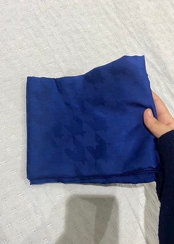 Kadın Mavi jakar şal - Görsel 2