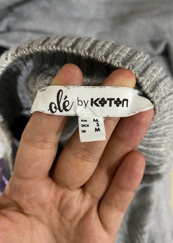 Gri Yüksek Yakalı Salaş Triko Kadın Kazak - Görsel 6