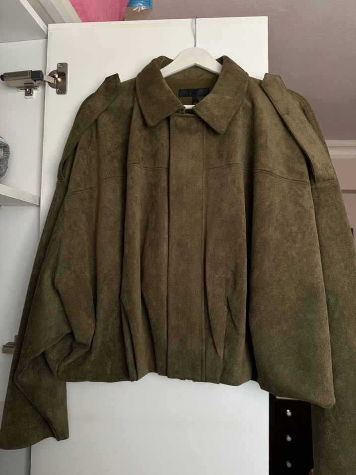 Zara Viral Haki Süet Ceket - Görsel 2
