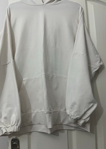 LC Waikiki Beyaz Oversize Kapüşonlu Sweatshirt
