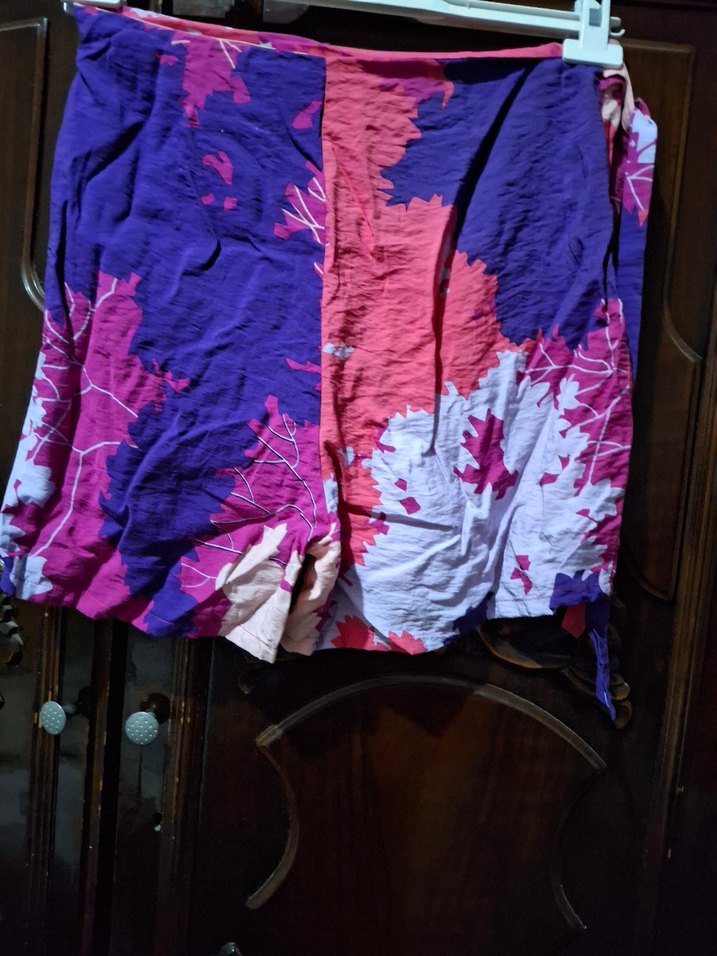 Pembe Batik Desenli Salaş Mini Şort - Görsel 3