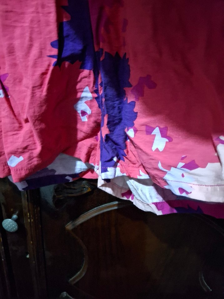 Pembe Batik Desenli Salaş Mini Şort - Görsel 4