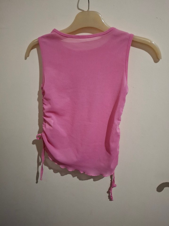 Kız Çocuk Pembe Pul İşlemeli Atlet - Görsel 4