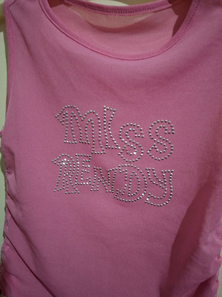 Kız Çocuk Pembe Pul İşlemeli Atlet - Görsel 3