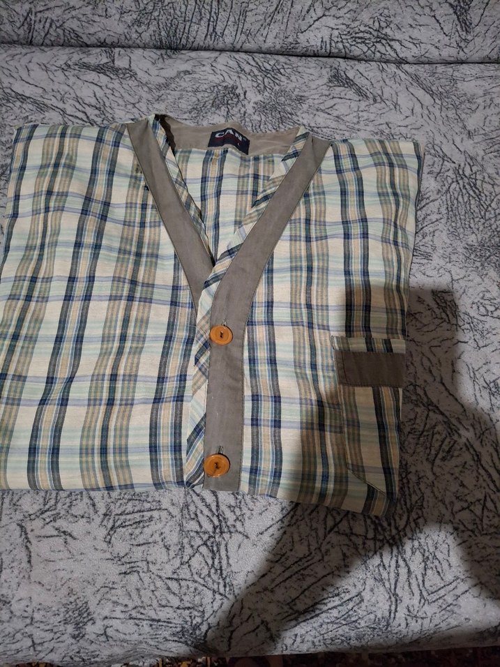 Gri Düğmeli Erkek pijama ustu - Görsel 5